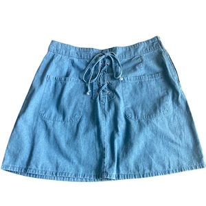 My Michelle 100% Cotton Chambray Mini Skirt